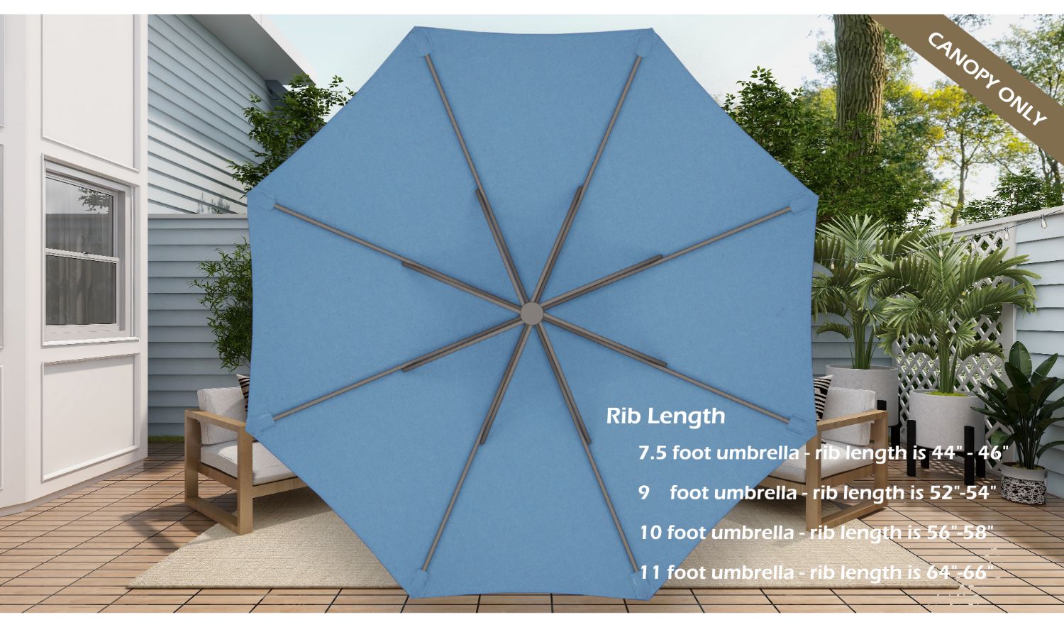 7.5 ft 8 rib patio umbrella replacement canopy Canopy Replacement for 7.5ft 8-Rib – Maxshade